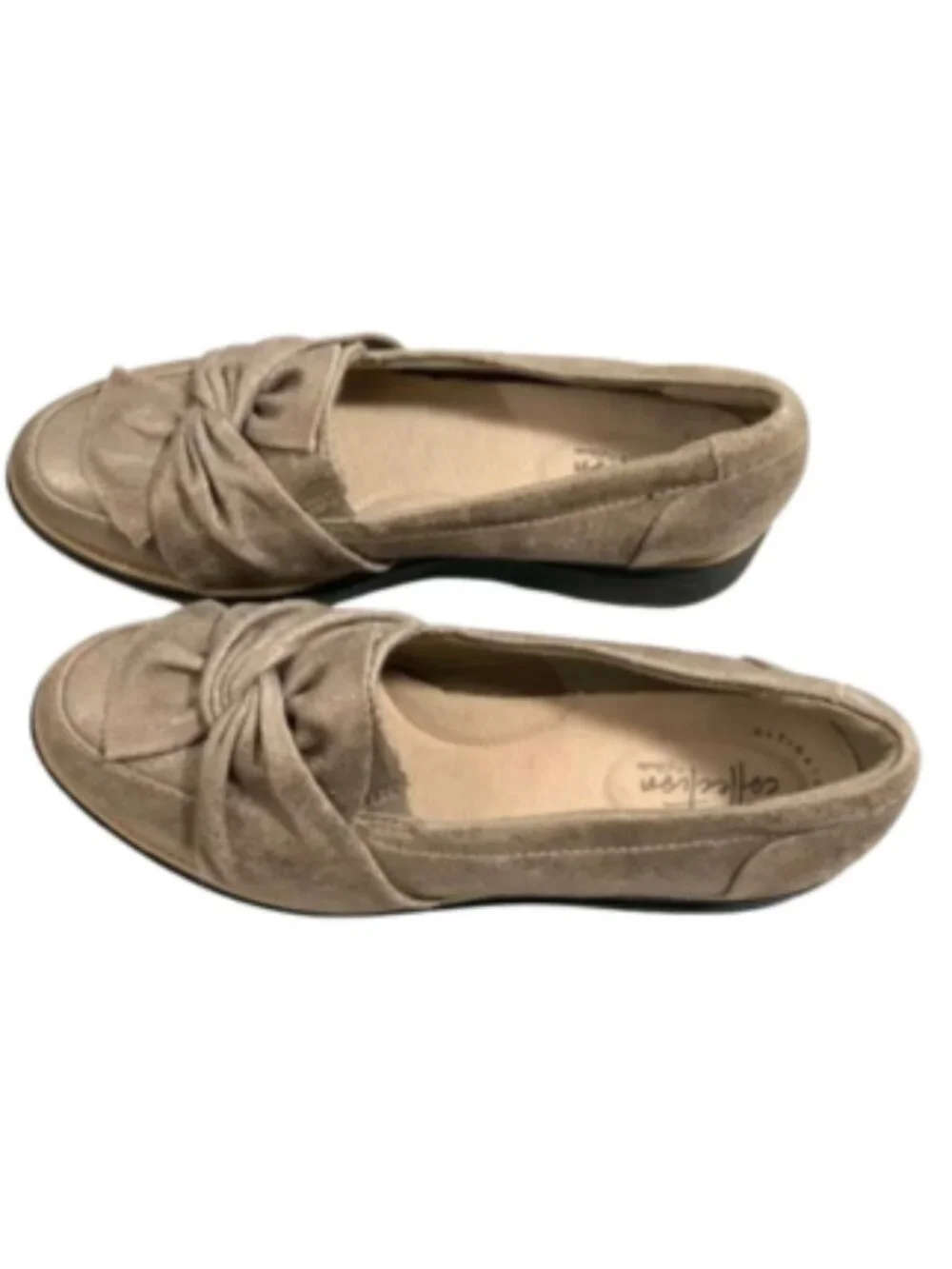 Clarks Gold SALE! Metallic Women’s Loafers Shimmer Lightweight Slip-on, sz 8.5